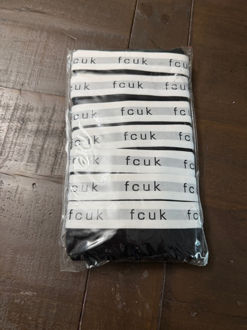 7 pack of French Connection White & Black Logo Hipster Thongs